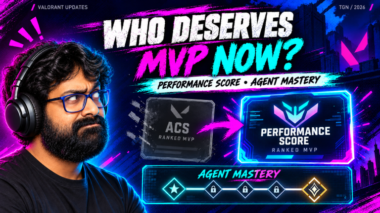 TGN host examines an illustrated ranked-results dashboard contrasting ACS with Performance Score and an Agent Mastery path.